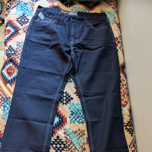 Dark Navy Blue Straight Brand Jeans - 34/32 - Mens - new with tags - Picture 1 of 3